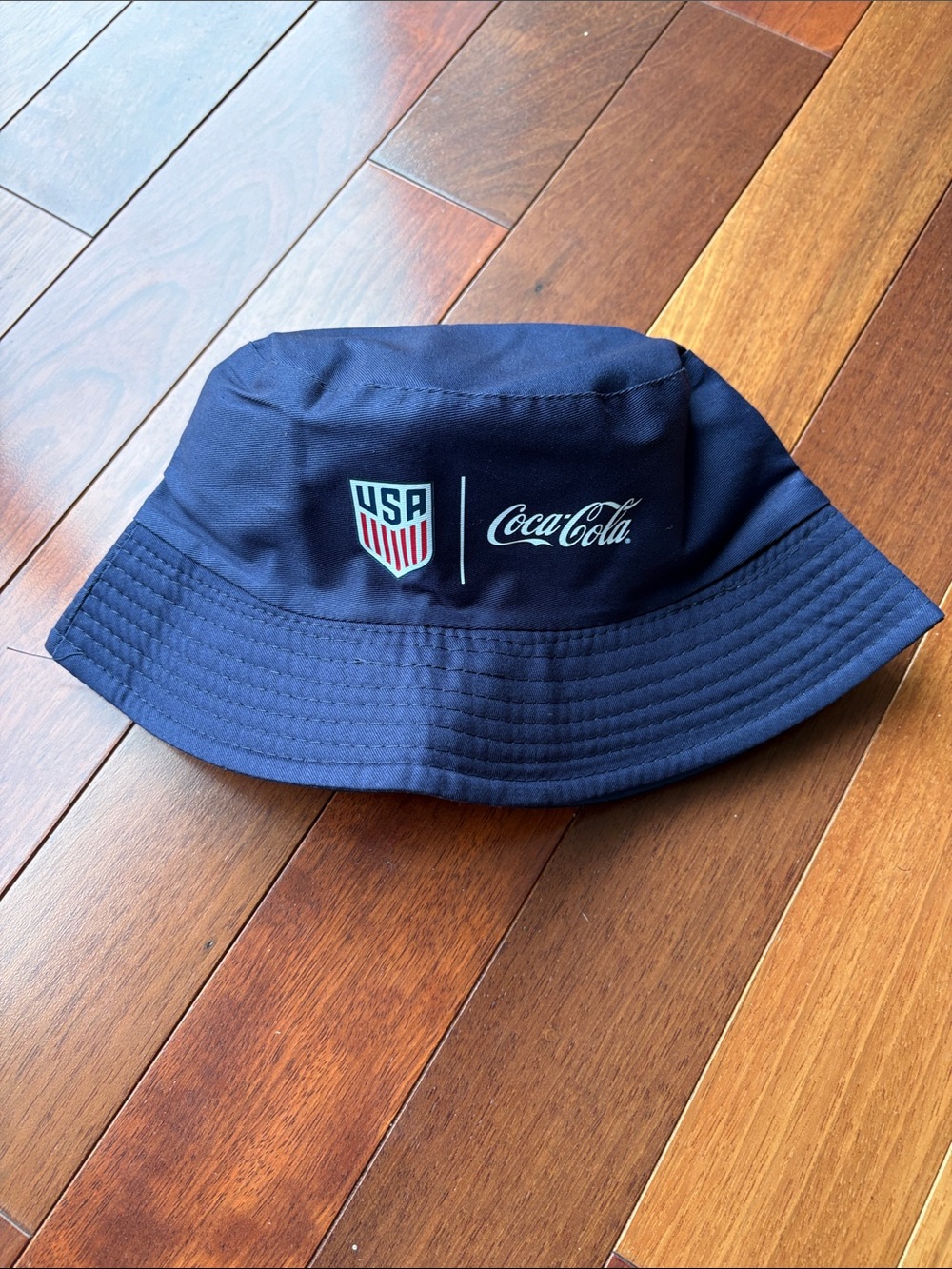 Coca Cola Navy Bucket Hat with USA Crest